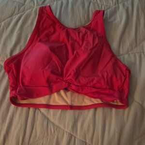 Kona Sol Pink Twist Front Swim Top